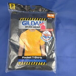Gildan Workwear DryBlend Pocket T-Shirts 2-Pack Men's M/M Black